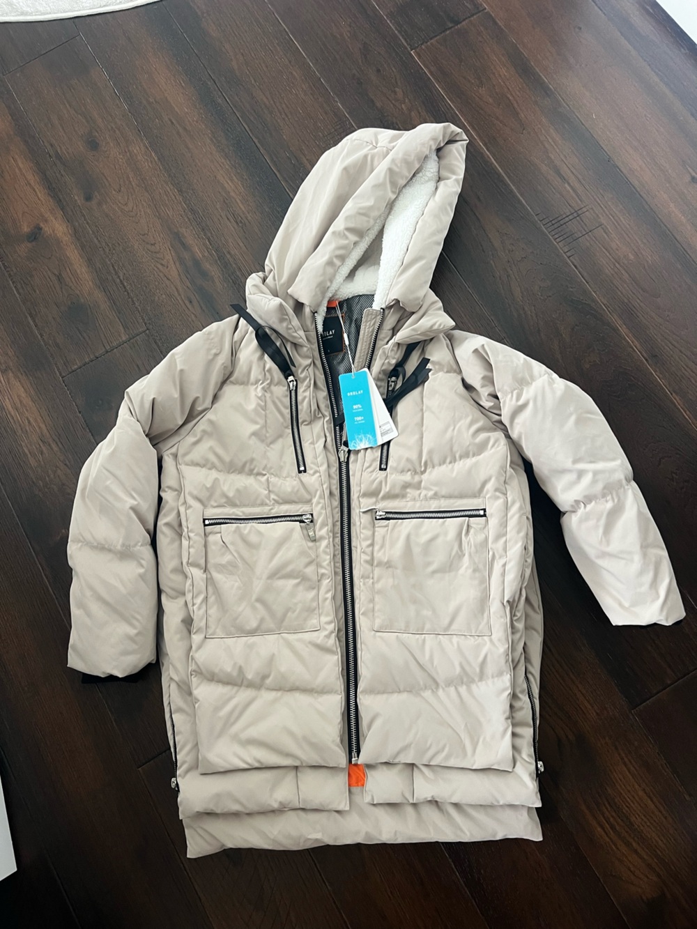 Thickened down beige jacket